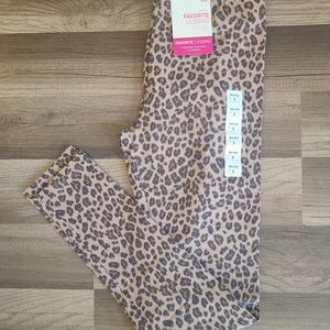 SO Leopard Print Leggings - Brown, Tan